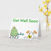 Carte Cartoon De Tortue Des Marais Se Bien Bientôt (Fleur jaune)