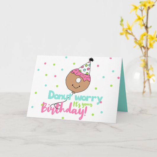 Carte Cartoon Donuts Art Joyeux Anniversaire Art Design (Fleur jaune)