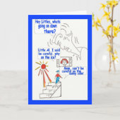 Carte Cartoon drôle humour Joyeux anniversaire (Fleur jaune)