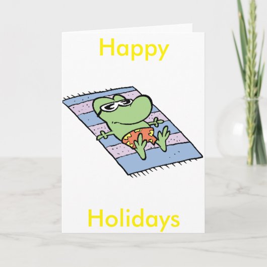 Carte Cartoon Frog Happy Holidays (Devant)