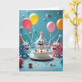 Carte Cartoon Germ Party Get Well Soon (Fleur jaune)