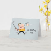 Carte Cartoon Golf Fête des pères (Fleur jaune)