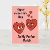 Carte Cartoon mignon Coeurs Amoureux Saint Valentin (Fleur jaune)