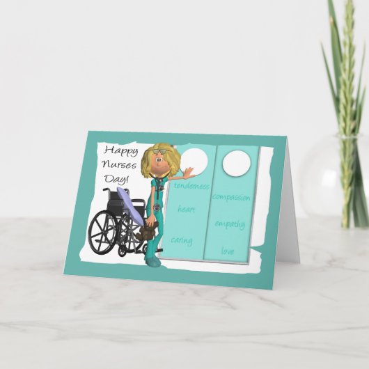 Carte Cartoon Nurse, Nurse Day Greeting Card (Devant)
