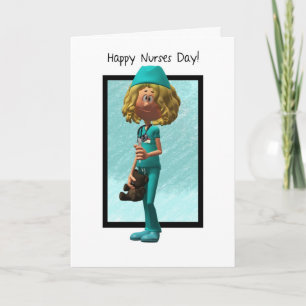 Carte Cartoon Nurse, Nurses Day Greeting Card