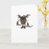 Carte Cartoon Oh Deer Funny Reindeer Holiday Gamer Gift (Fleur jaune)