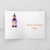 Carte Cartoon Robot Editable Children's Birthday (Intérieur)