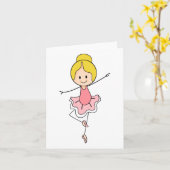 Carte Cartoon rose Ballerina Générique Toute utilisation (Fleur jaune)