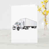 Carte Cartoon semi-camion blanc remorque (Fleur jaune)