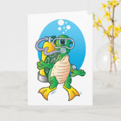 Carte Cartoon Tortue de mer (Fleur jaune)
