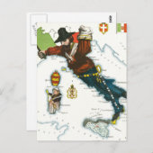 Carte Cartoon vintage de l'Italie (Devant / Derrière)