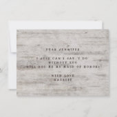 Carte Carved Initials Be My Maid of Honor Proposition Ca (Dos)