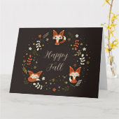 Carte Cas Foxes with customizable text (Fleur jaune)
