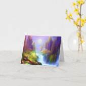 Carte Cascade aquarelle personnalisable (Fleur jaune)