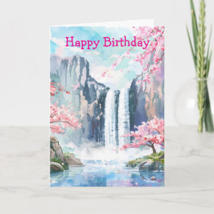 Carte Cascade au printemps