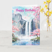 Carte Cascade au printemps (Fleur jaune)
