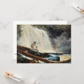 Carte Cascade dans les Adirondacks par Winslow Homer (Devant/Arrière en situation)