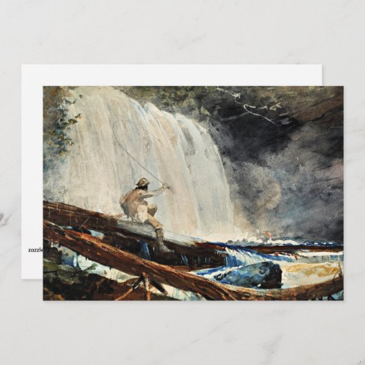 Carte Cascade dans les Adirondacks par Winslow Homer (Devant / Derrière)