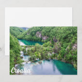 Carte Cascade de cascade dans le parc des lacs Plitvice, (Devant / Derrière)