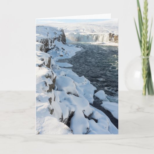 Carte Cascade de Godafoss recouverte de neige (Devant)