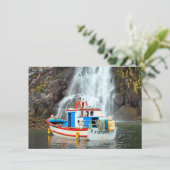 Carte Cascade et bateau (Debout devant)