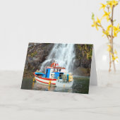 Carte Cascade et bateau (Fleur jaune)
