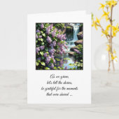 Carte Cascades et lilas pour la sympathie (Fleur jaune)