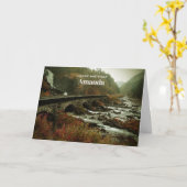 Carte Cascades photo pittoresques et forêt Anniversaire (Fleur jaune)