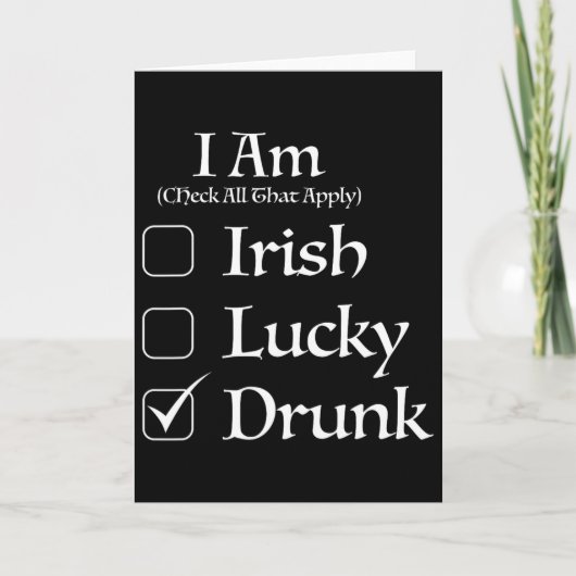 Carte Case à cocher St. Patricks Day (Devant)