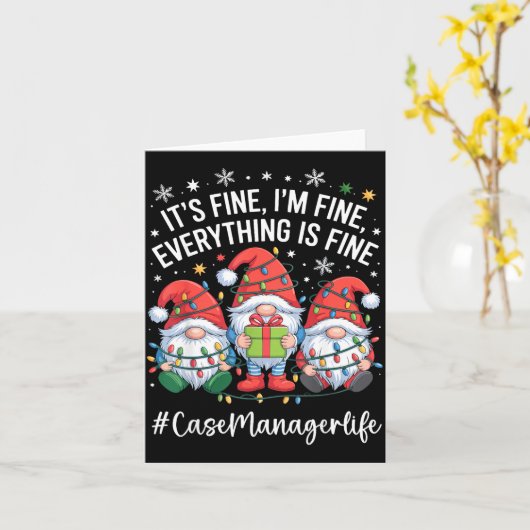 Carte Case Manager Gnome Everything Is Fine Funny Christ (Fleur jaune)