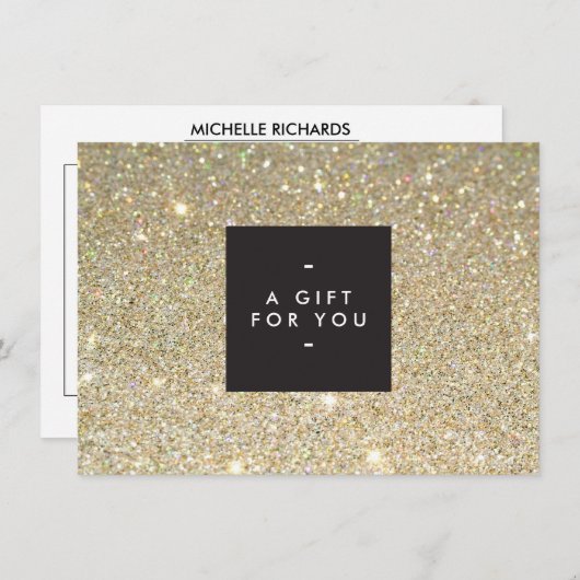 CARTE CASE NOIRE MODERNE ET SIMPLE, PARTIES SCINTILLANT (Devant / Derrière)