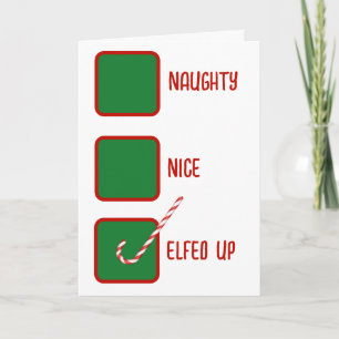 Carte Cases à cocher humour de Noël méchants ou gentils