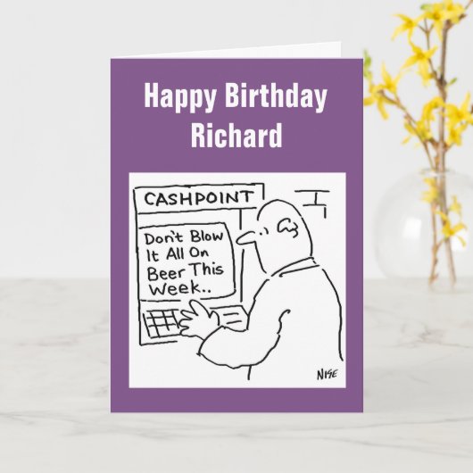 Carte Cashpoint Machine dit : "Ne soufflez pas sur la bi (Fleur jaune)