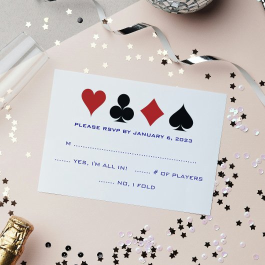 Carte Casino Convient Marine Bleu Blanc Mariage RS