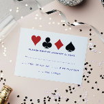 Carte Casino Convient Marine Bleu Blanc Mariage RS<br><div class="desc">Éblouissez vos invités en leur envoyant ces fabuleuses cartes de poker bleu marine,  blanc et rouge costume carte RSVP avec leur invitation. Ils attendront avec impatience ce mariage incontournable !</div>