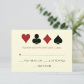 Carte Casino Convient Noir Off Blanc Mariage RSVP (Debout devant)