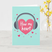 Carte Casque Audio du Cœur (Fleur jaune)
