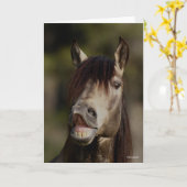 Carte Casque Buckskin Lusitano Stallion Flehmen (Fleur jaune)