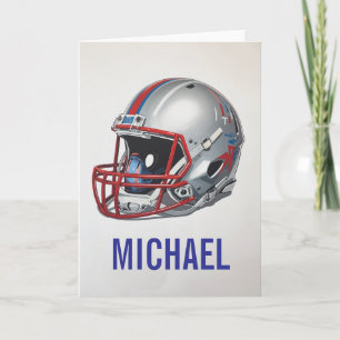 Carte Casque de football de motivation inspirante Nom