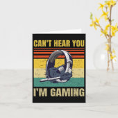 Carte Casque de gamer drôle Impossible de vous entendre  (Fleur jaune)