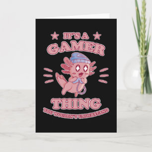 Carte Casque de jeu drôle Axolotl Cadeau de jeux