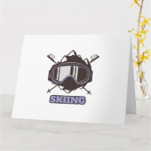 Carte Casque de ski cool (Fleur jaune)