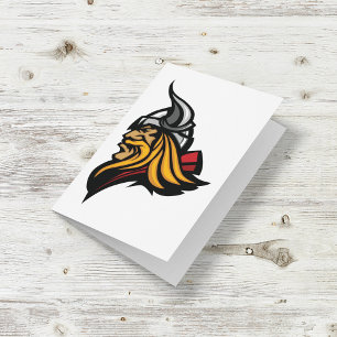 Carte Casque et barbe de la tête de guerrier viking Fier