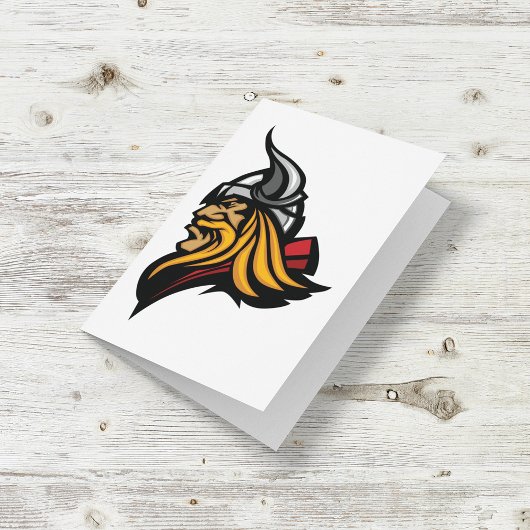 Carte Casque et barbe de la tête de guerrier viking Fier