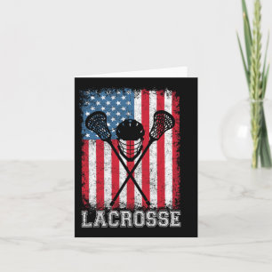 Carte Casque Lacrosse Drapeau Américain Lax Bâtons 4ème 
