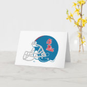 Carte Casque Ole Miss Football | Bleu clair (Fleur jaune)