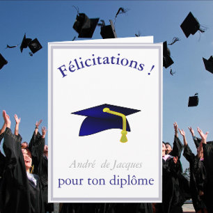 Carte Casquette bleue - Félicitations françaises