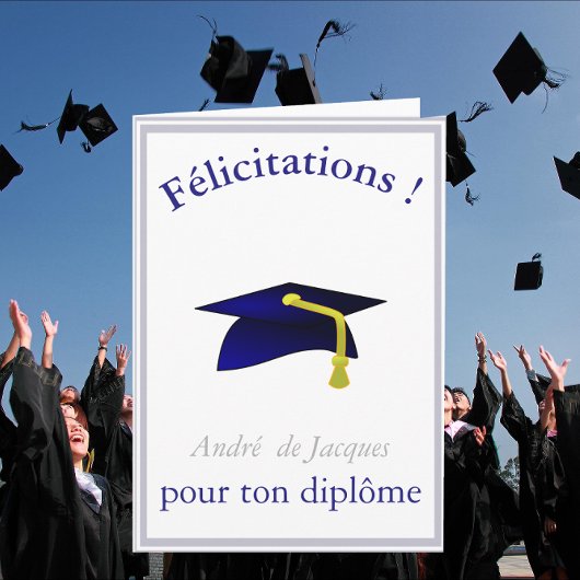 Carte Casquette bleue - Félicitations françaises