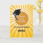 Carte Casquette de diplôme de l'école primaire de la fil (Fleur jaune)