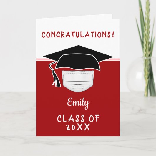 Carte Casquette de diplôme universitaire pandémique avec (Devant)
